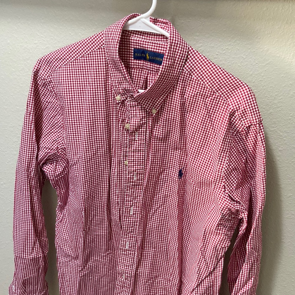 Ralph Lauren Button-Down Long Sleeve Shirt - Red, Large